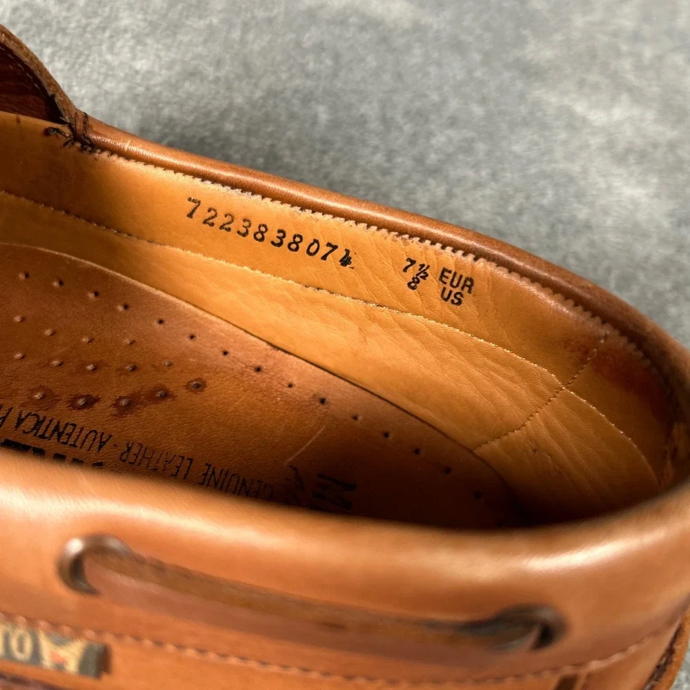 Mephisto Spinnaker Boat Shoes Tan Leather Mens 8 Deck Shoes Air-Relax 7223838074